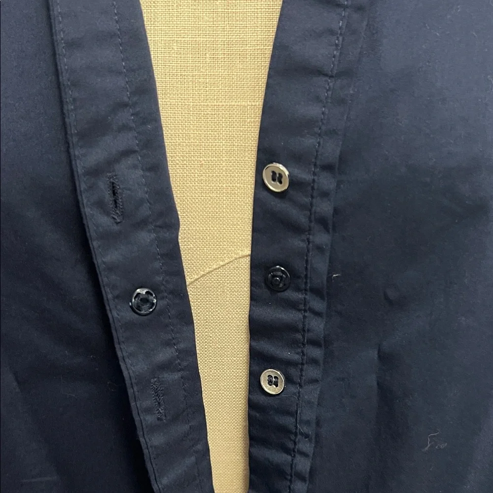 Navy Blue Women's Button-Up Shirt - Picture 4 of 5